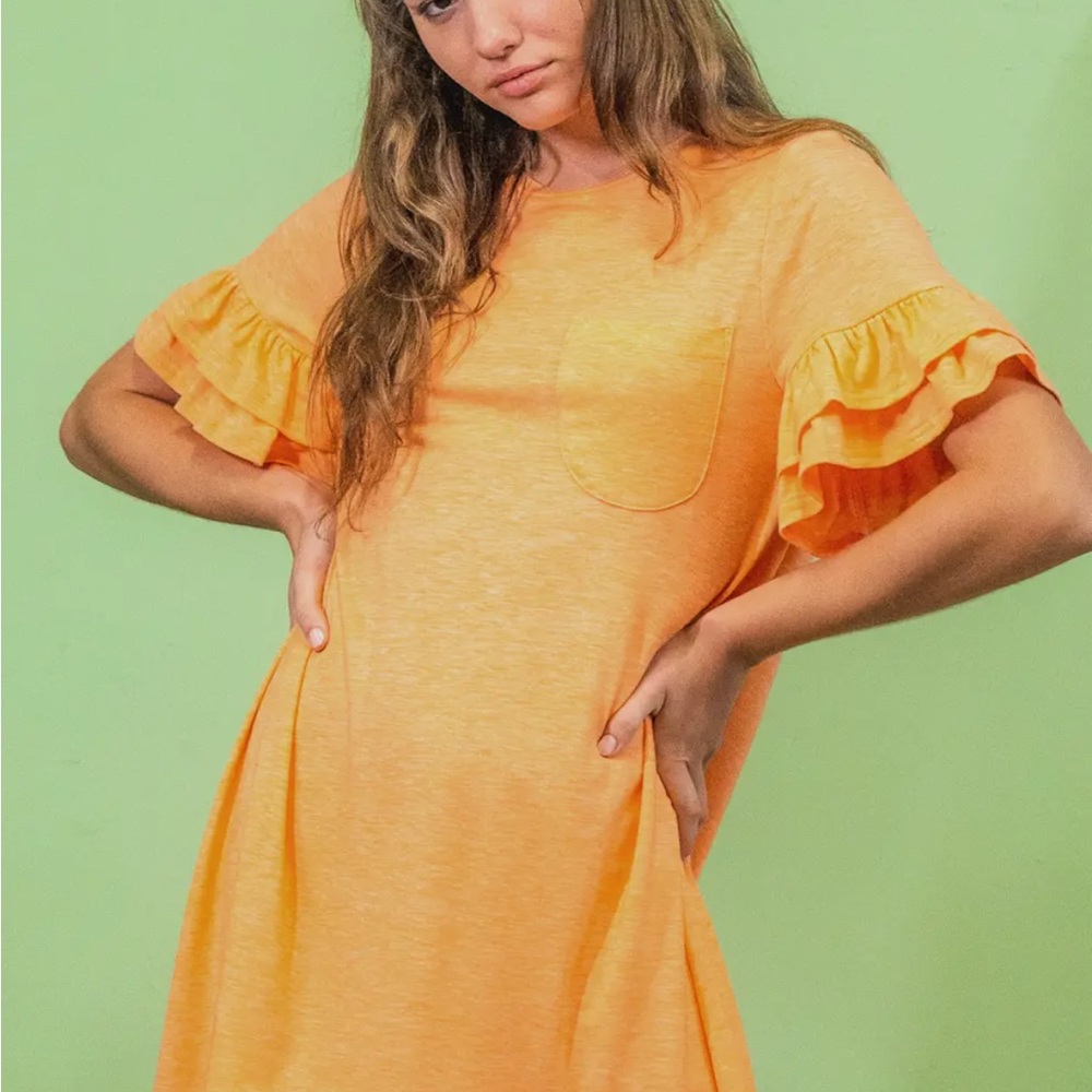 MANGO Ruffle Sleeve Dress - Picture 3 of 8